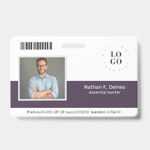 Personalised Employee Photo ID Company Security Badge