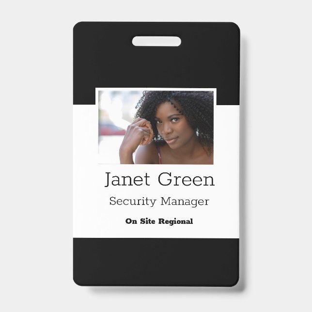 Personalised Employee Photo ID Company Security  Badge (Front)