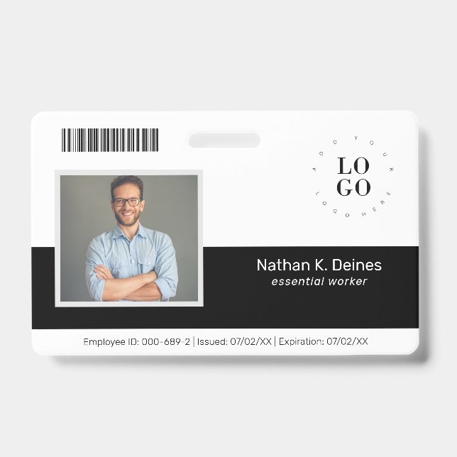Personalised Employee Photo ID Company Security Badge (Front)