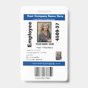 Personalised Employee Photo ID Company Security  Badge
