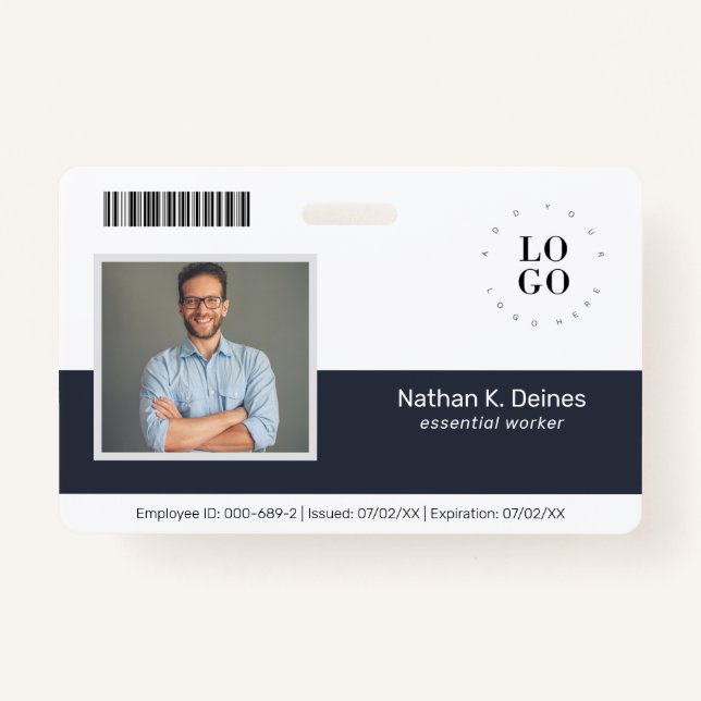 Personalised Employee Photo ID Company Security ID Badge (Front)