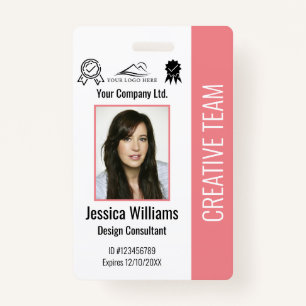 Personalised Employee Photo ID Company Security ID Badge