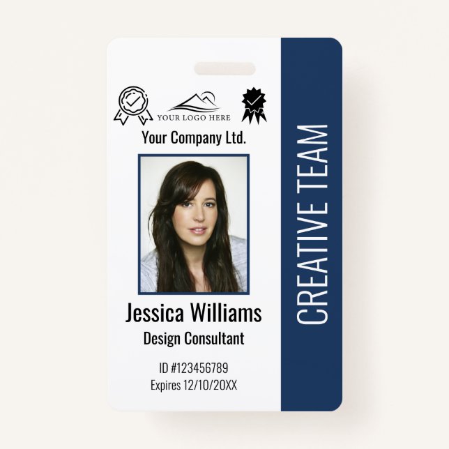 Personalised Employee Photo ID Company Security ID Badge (Front)