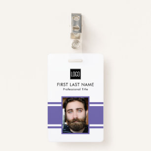 Personalised Employee Purple Logo Staff Photo ID Badge