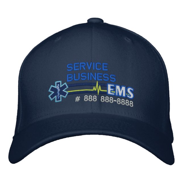Personalised EMS Paramedic Star of Life Embroidered Hat (Front)