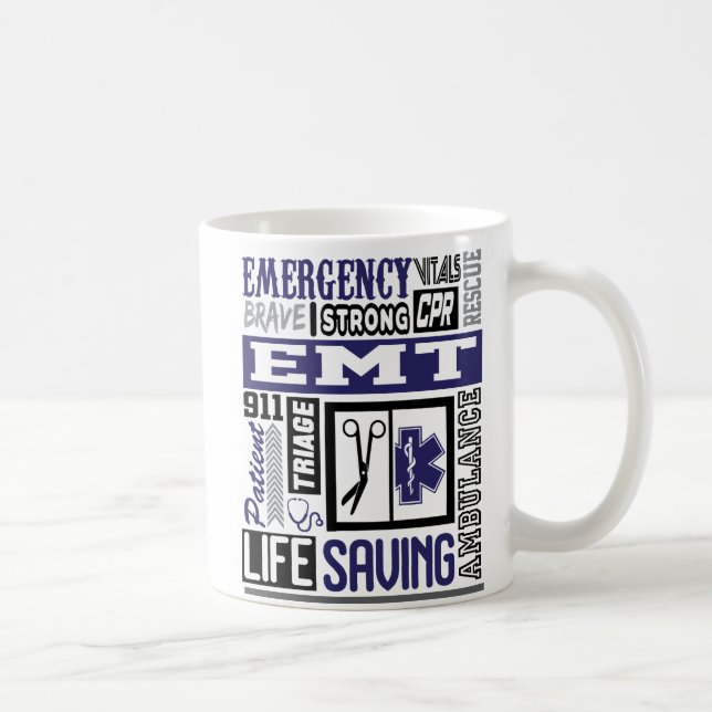Personalised Emt/Ems SymbolS Words Coffee Mug (Right)
