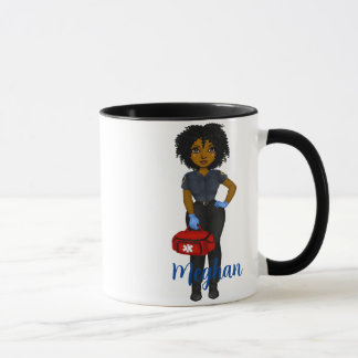 Personalised EMT Fuel Chic Black Woman Coffee Mug