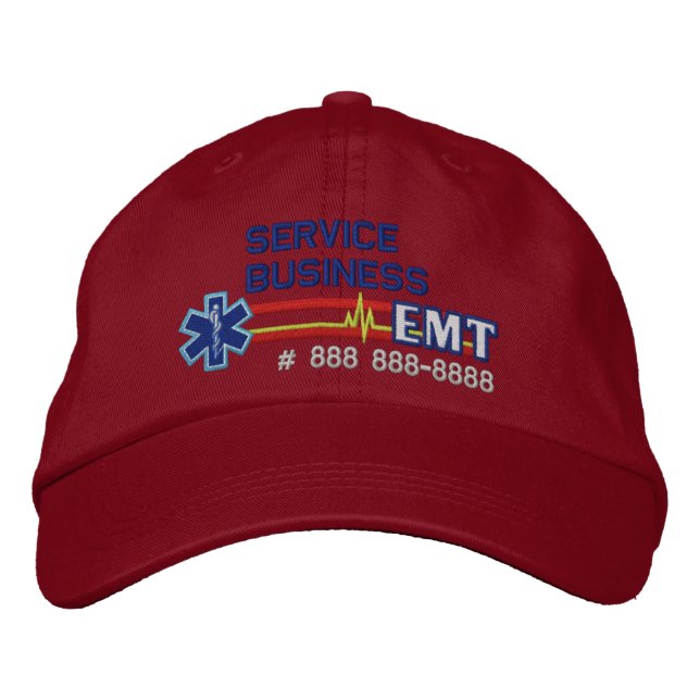 Personalised EMT Paramedic Star of Life Embroidered Hat (Front)
