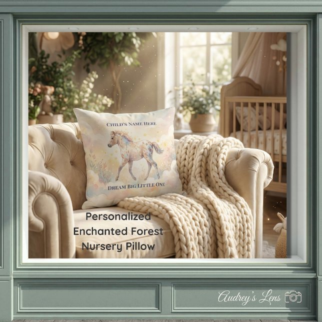 Personalised Enchanted Forest Nursery Pillow (Creator Uploaded)
