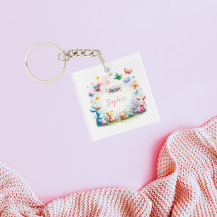 Personalised Enchanted Garden Animal Keychain