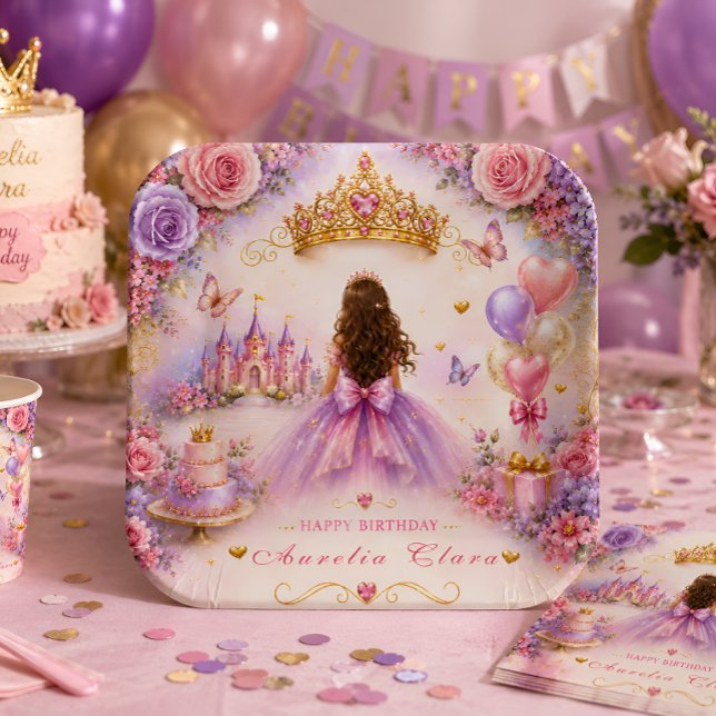 Personalised Enchanted Princess Birthday  Paper Plate (Creator Uploaded)
