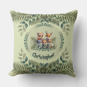 Personalised Enchanting Forest Friends Cushion