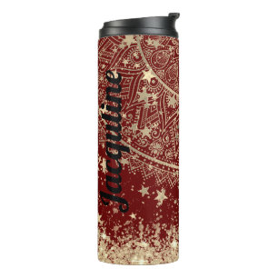 Personalised Enchanting Mandala with Gold Stars Thermal Tumbler