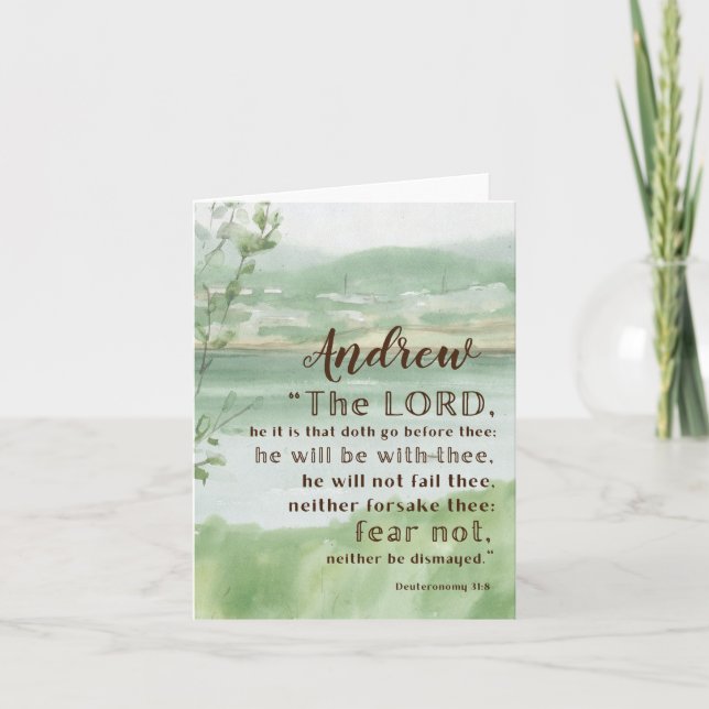Personalised Encouragement Bible Verse Fear Not Card (Front)