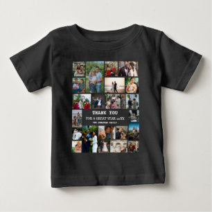 Personalised End Of Year Family 22 Photo Collage Baby T-Shirt