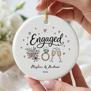 Personalised Engaged Christmas Ornament