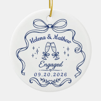 Personalised Engaged Couple Christmas Ornament