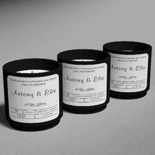 Personalised Engagement Candle Gifts for Couple Square Sticker