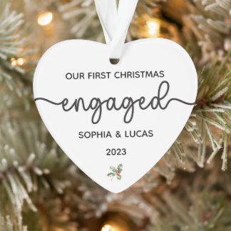 Personalised Engagement Christmas Keepsake Ornament