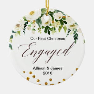Personalised Engagement Christmas Ornament