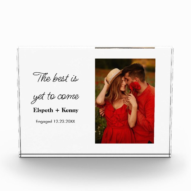 Personalised Engagement Gifts for Couple Frame Photo Block (Front)
