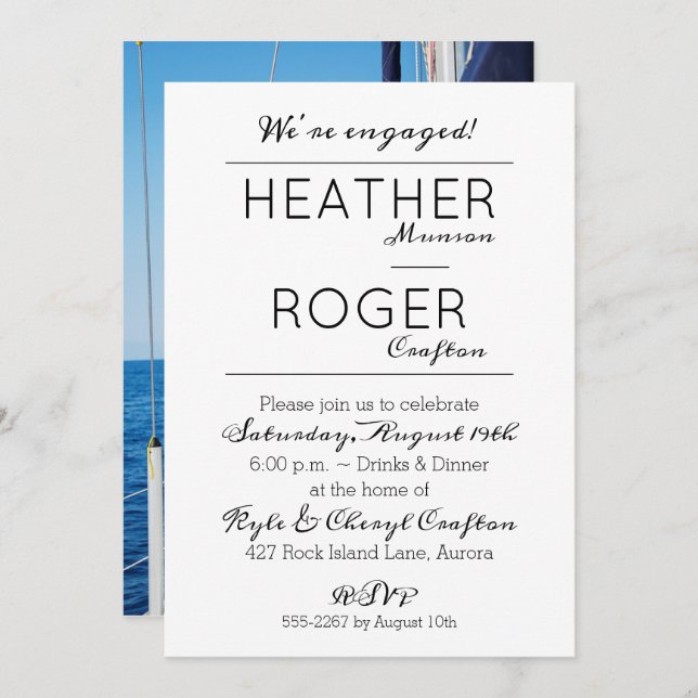 Personalised ENGAGEMENT PARTY Invites | Add PHOTO (Front/Back)