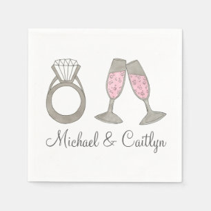 Personalised Engagement Party Wedding Ring Napkins