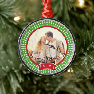 Personalised Engagement Photo Monogram Ornament