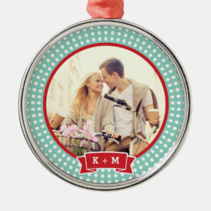 Personalised Engagement Photo Monogram Ornament