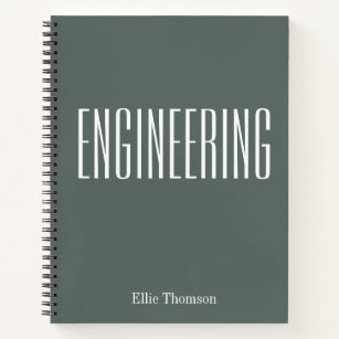 Personalised Engineering Graph Paper Simple Grey Notebook