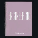 Personalised Engineering Graph Paper Simple Lilac Notebook<br><div class="desc">A cute,  trendy notebook to take to engineering class or for homework with a simple,  minimalist cover in pretty lilac and space for the school subject and your name to be personalised.</div>