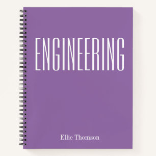 Personalised Engineering Simple Graph Paper Purple Notebook