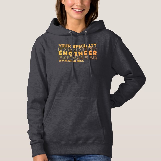 Personalised Engineering Speciality Graduation Yea Hoodie (Front)