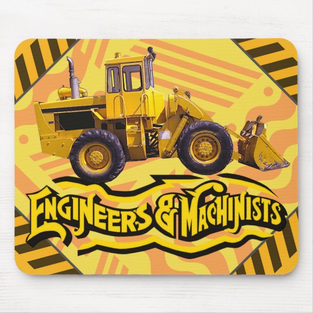 Personalised Engineers and Machinists Construction Mouse Mat (Front)