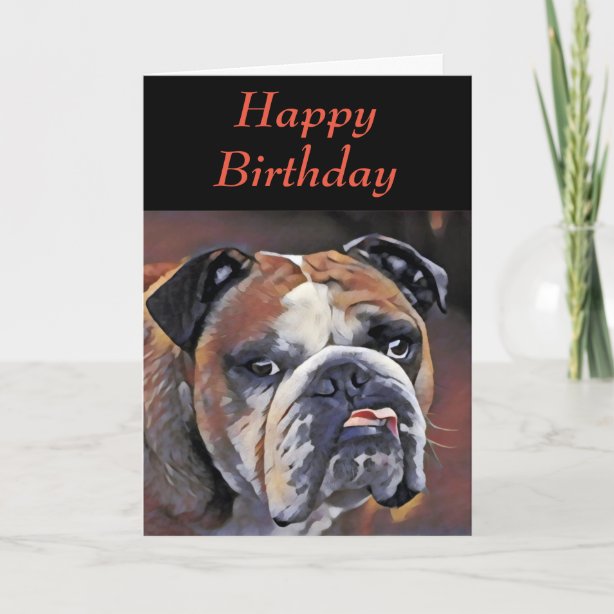 English Bulldog Birthday Cards | Zazzle UK
