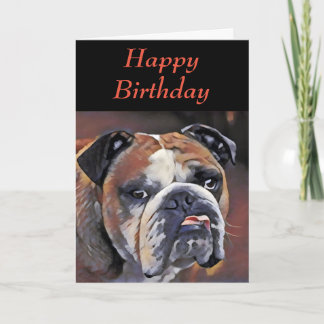 Personalised English Bulldog Birthday Card
