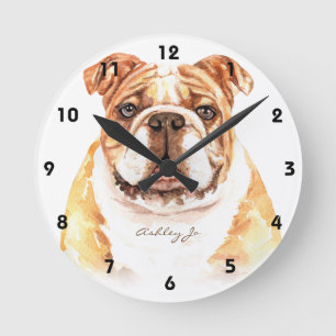 Personalised English Bulldog Square or Round Clock