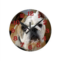 Personalised English Bulldog Wall Clock