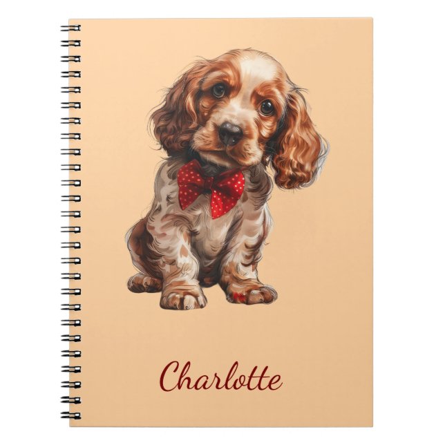Personalised English Cocker Spaniel Custom Name Notebook (Front)
