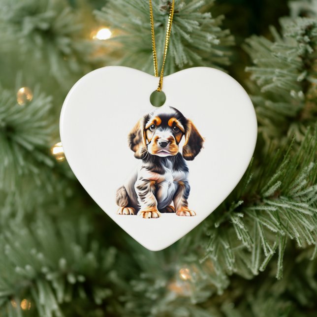 Personalised English Cocker Spaniel Puppy Ceramic Tree Decoration (Tree)