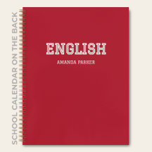 Personalised English School Calendar Crimson Red