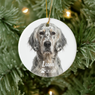 Personalised English Setter Dog Photo Ornament