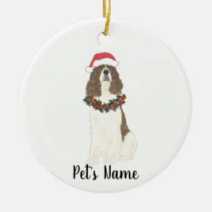 Personalised English Springer Spaniel (Liver) Ceramic Tree Decoration
