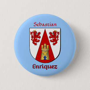 Personalised Enriquez Historical Shield 6 Cm Round Badge