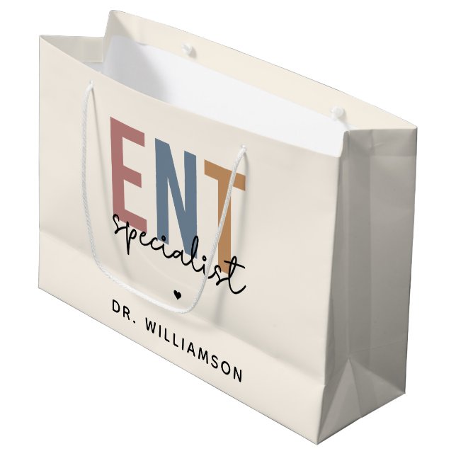 Personalised ENT Doctor ENT Specialist Large Gift Bag (Front Angled)
