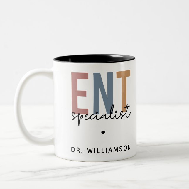 Personalised ENT Doctor ENT Specialist Two-Tone Coffee Mug (Left)