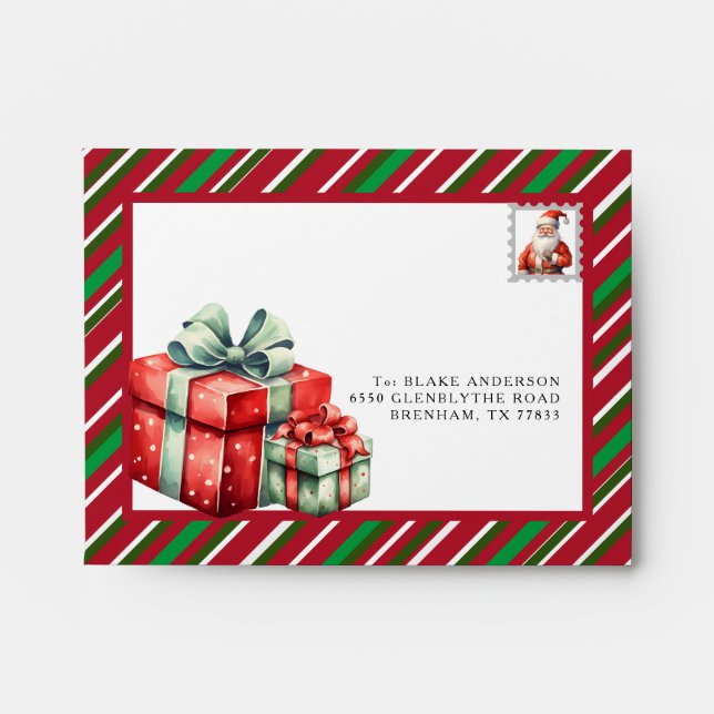Personalised envelope from Santa Claus Christmas  (Front)