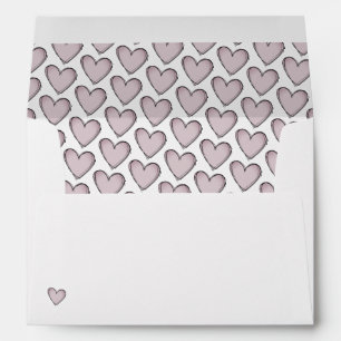 Personalised Envelopes - Lilac Hearts