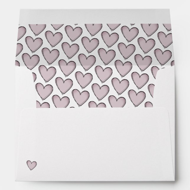 Personalised Envelopes - Lilac Hearts (Back (Bottom))