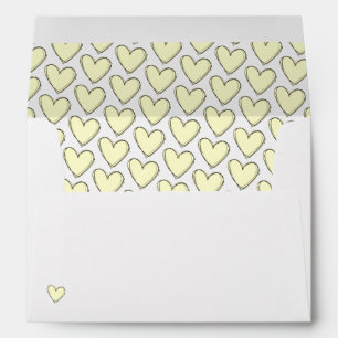 Personalised Envelopes - Pale Yellow Hearts